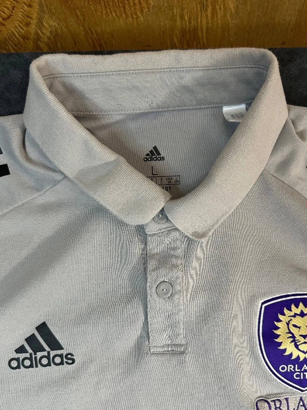 Adidas AeroReady Orlando City SC Men's Training Gray Polo Shirt Size Large